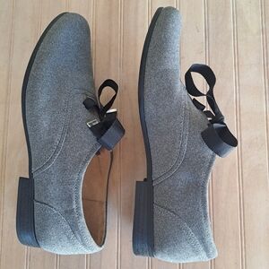 NEW Abella Moxie Ribbon Lace Comfort Heather Gray Low Heel Oxford Flats Loafer